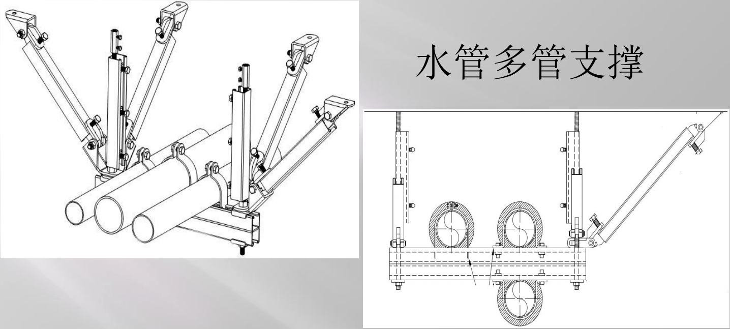 抗震支架水管多管支撑示意图